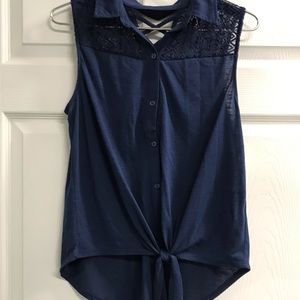 No Boundaries Large Blue Sleeveless Top - NWT